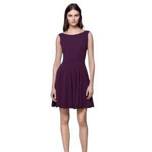 NWT THEORY Kaien W Dress in Elderberry Fit Flare Sleeveless Sz 2